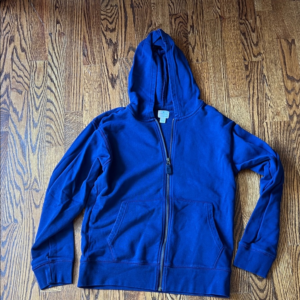 Crewcuts Deep Blue Hooded Zip Sweatshirt with Anchor Tag